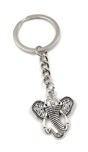 Portachiavi Eletantin Elefante Argento Metallo Charm - Foto 1 di 5
