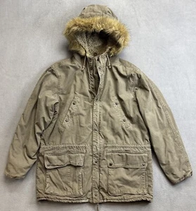 NEW American Eagle Parka Coat Men Large Faux Fur Lined Hooded Jacket Ski - Picture 1 of 23