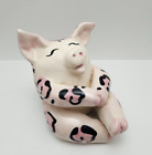 Amy Lacombe 2001 AnnaCo Creations PINK PIG Figurine Pink & Black Animal Print