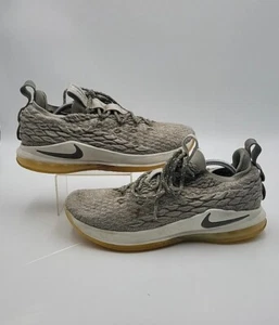 Nike LeBron XV 15 Low Light Bone Gray Basketball Sneakers AO1755-003 Men SZ 11M - Picture 1 of 8