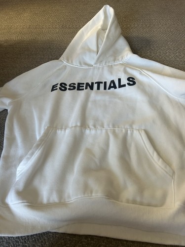 Felpa con cappuccio Fear Of God Essentials bianca taglia S