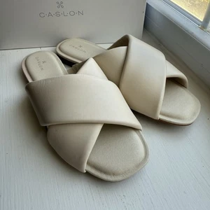 Caslon Ivory Lea Leather Sandals Womens Sz 9 M NIB - Picture 1 of 5
