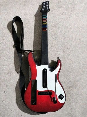 Nintendo Wii Guitar Hero Guitar Wireless 95911 Red White Starburst GH5 TESTED - Image 1 of 4