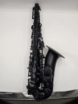 炮弹中音萨克斯管大铃午夜哑光黑色蓝色色调A5-M美国船 — 第 1/4 张图片