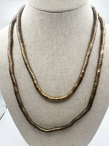 "Collar serpiente bobina latón cobre vintage 40""" - Imagen 1 de 5