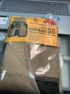Brand New BOB ALLEN Full Mesh Shooting Vest Size L/XL Khaki New in Package - Picture 1 of 6