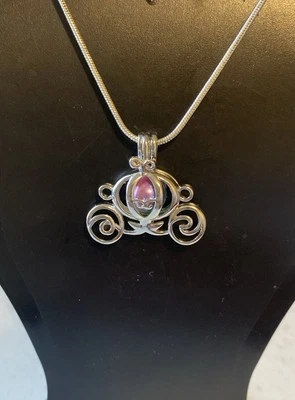 Carruaje Princesa - Acero Inoxidable - Medallón Perla Jaula Colgante / Sostiene Hasta 8mm Foto 1 de 2