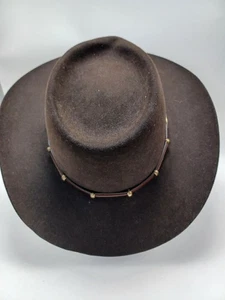 Vintage Akubra fur felt cowboy hat Australia 61, "The Boss" Brown 7g5 - Picture 1 of 14