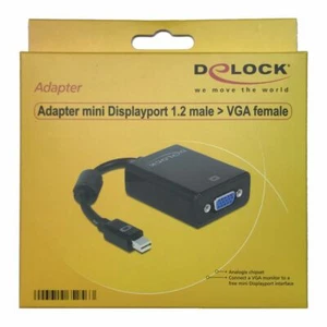 Delock 65256 Adattatore Mini Displayport 1.2 Maschio>VGA Presa - Nuovo Ovp - Imagen 1 de 2