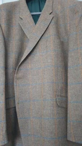 HUGO JAMES  TWEED JACKET   BIG MEN GREEN/SAND CHECK 50"52"54"56"58"60"62"64" - Picture 1 of 3