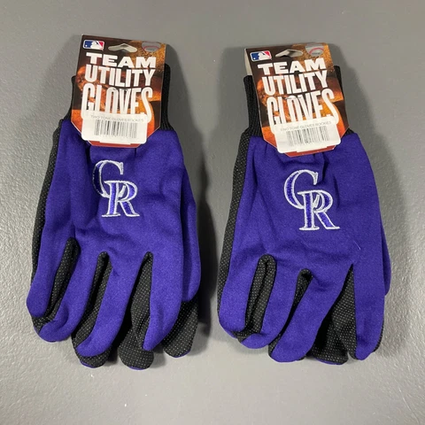 Colorado Rockies MLB Baseball Utility Gloves Team Logo Sports Purple - LOT OF 2 Cover