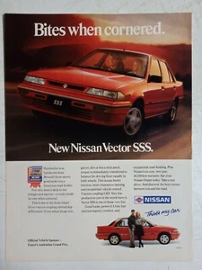 1989 NISSAN VECTOR SSS AUSTRALIAN MAGAZINE FULLPAGE COLOUR ADVERTISEMENT - Picture 1 of 1