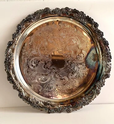 Bandeja de servir vintage Reed & Barton Silverplate coleção Borgonha - Imagem 1 de 4