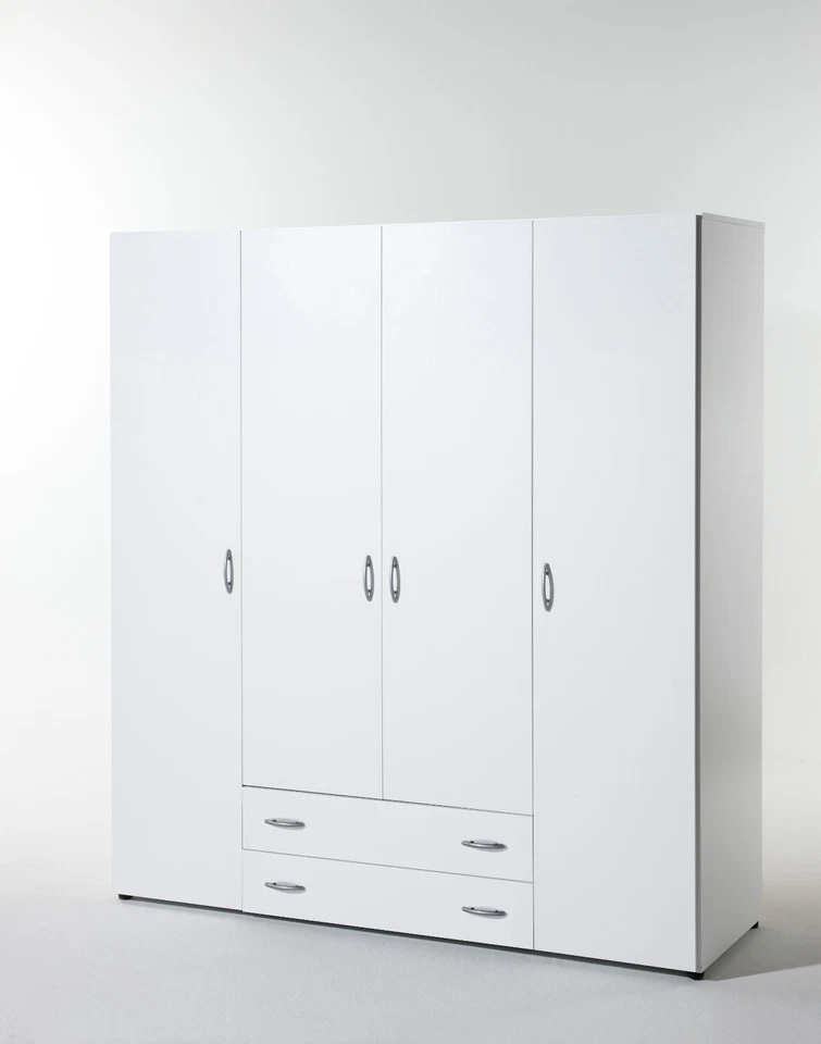 AVANTI TRENDSTORE Armadio a 4 ante battenti BALU con 2 cassetti in laminato. LAP 160x177x52 cm.