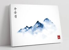 BLUE MOUNTAINS IN FOG ORIENTAL STYLE CANVAS WALL ARTWORK PICTURE PRINT