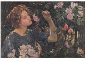 Postkarte: Dora Hitz - In den Rosen - Bild 1 von 1