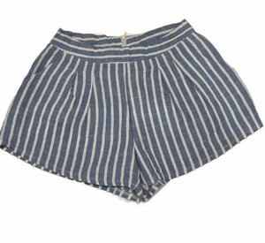 Striped shorts white and blue pleated size S with back zip - Picture 1 of 6
