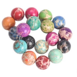 Artificial Turquoise Round 4/6/8/10/12mm Natural Chrismatite Stone Loose Beads - Picture 1 of 19