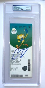 ANDY MURRAY SIGNED 2016 OLYMPICS TENNIS TICKET GOLD MEDALIST RIO SLAB PSA/DNA 10 - Picture 1 of 2
