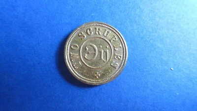 Großbritannien Token  19. Jhd. Two Scruples Apothekergewicht  P.Rogers in f.unc - Bild 1 von 2