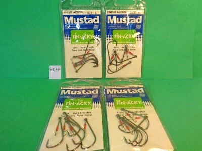 Mustad Finesse Action Power Lock Hooks Size 6 #37176, 4 Pks/20 Total Hooks (New) - Image 1 of 4