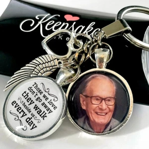 Personalised Photo Keyring Angel Memorial In Memory Funeral Present Gift Box - Picture 1 of 11