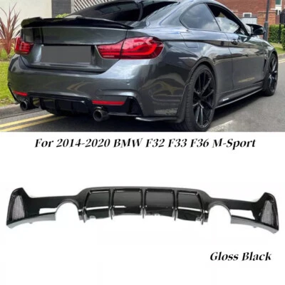 Difusor de para-choque traseiro preto brilhante para 2014-2020 BMW F32 F33 F36 4 Series M Sport - Imagem 1 de 4