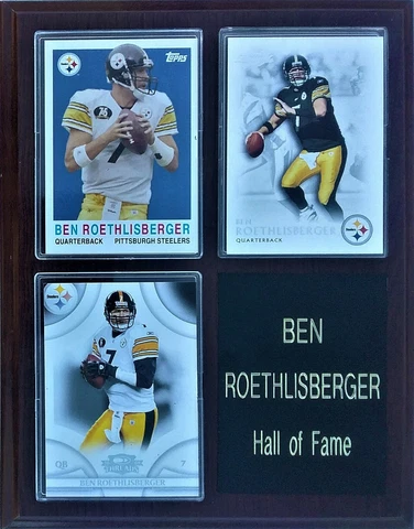 Ben Roethlisberger Pittsburgh Steelers Hall of Fame 3-Card 7x9 Plaque Cover