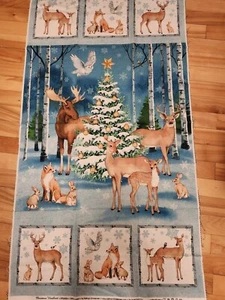 Northcott 100% Cotton Christmas Woodland Panel - Picture 1 of 1