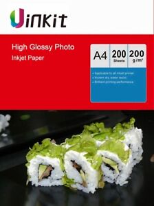A4 Photo Paper 200Gsm High Glossy Inkjet Paper Printing Uinkit - 200 Sheets