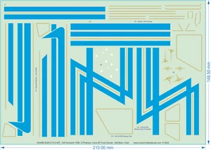 Kenworth T900 'Z' Pinstripe Livery - 1/25 1/50 - Water Decal - Picture 1 of 4