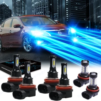 Combo de faros LED altos/lojos + bombillas antiniebla 6x 8000k para Nissan Altima 2007-2019 Foto 1 de 4