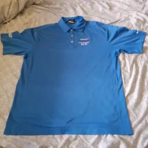 Nike Dri Fit Maaco Project One Blue Golf Polo Mens Large Button Up - Picture 1 of 7