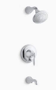 Kohler Finial K-T312-4M-CP Chrom Rite Temp Wannen- & Duscharmatur mit Druckknopf - Bild 1 von 2