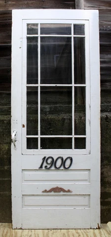 35.5"x90 Antique Vintage Old Wood Wooden Storm Screen Exterior Door Window Glass Cover
