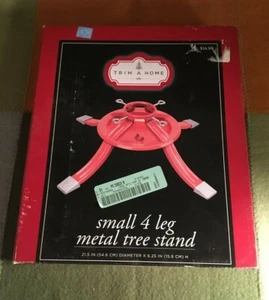 Trim A Home Christmas Small 4 Leg Metal Tree Stand Red Holds 6.5" Tree New - Picture 1 of 4