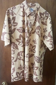 Reyn Spooner Brown Floral XXL 3 Button Slipover with Button Down Collar - Imagen 1 de 5