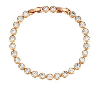 Luxus Armband Tennis Zirkonia Kristalle 750er Gold 18K vergoldet Damen 18,5-20cm - Bild 1 von 4