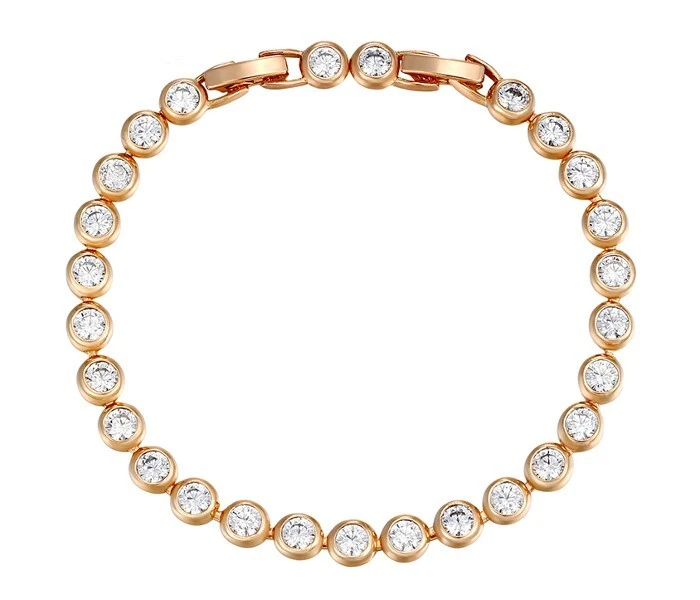 Luxus Armband Tennis Zirkonia Kristalle 750er Gold 18K vergoldet Damen 18,5-20cm - Bild 1 von 4