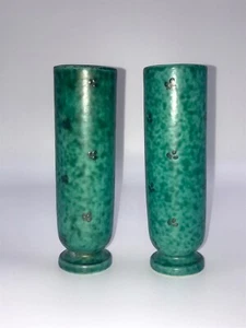 Pair of Midcentury Wilhelm Kage Argenta Gustavsberg Pottery Vases; 15 cm. tall - Picture 1 of 5