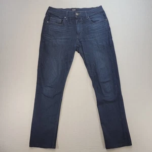 Paige Jeans Mens 31x30 Federal Slim Straight Dark Wash Mid Rise Stretch Denim - Picture 1 of 11