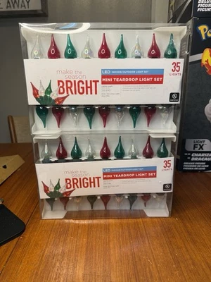 Set Of 2 LED indoor/outdoor Mini Teardrop Light Set. 35 In each Package. - Image 1 of 2