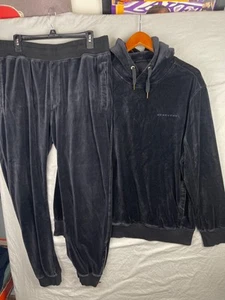 Sean John Track Suit Men Extra Large XL Velour Hoodie Streetwear Hip Hop Rap Y2K - Picture 1 of 19