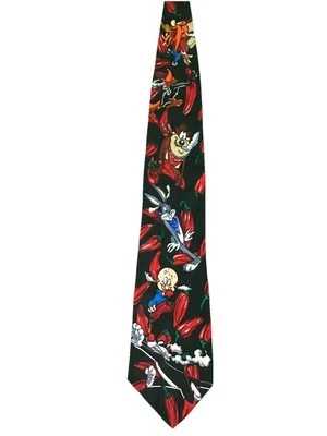 Corbata de Colección Looney Tunes Mania 100% Seda 1995 Pimientos Rojos Envío Rápido Foto 1 de 4