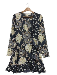 MISSGUIDED Abito avvolgente Donna Abito Taglia IT 38 nero-marrone-bianco sporco - Foto 1 di 5