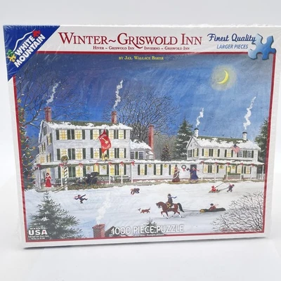 White Mountain Winter Griswold Inn Puzzle 1000 Piece New England Jax Wallace - Image 1 of 4