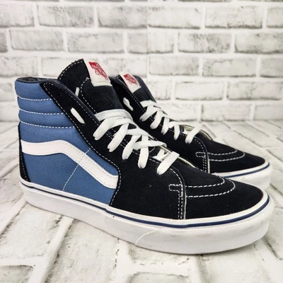 Vans Sk8-Hi Women's Sz 9.5 Blue Black Suede Athletic Skater Hi-Top Sneaker Shoes - Image 1 of 4