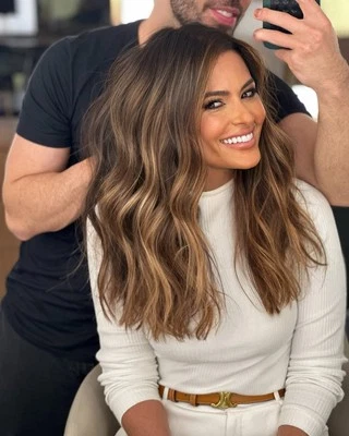 Balayage Caramel Brown Blonde Wavy Wig 100% Human Hair Lace Front Wigs 13x4 - Image 1 of 3