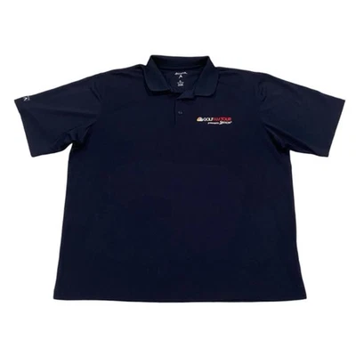 Camisa polo NBC Golf Tour para hombre talla XL azul marino antigua manga corta de 3 botones Foto 1 de 4