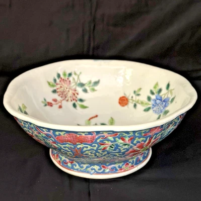 ANTIGUO CUENCO CHINO CON INUSUALES DECORACIONES GRUESAS DESLIZANTES EN EL INTERIOR... CA.1910 Foto 1 de 4